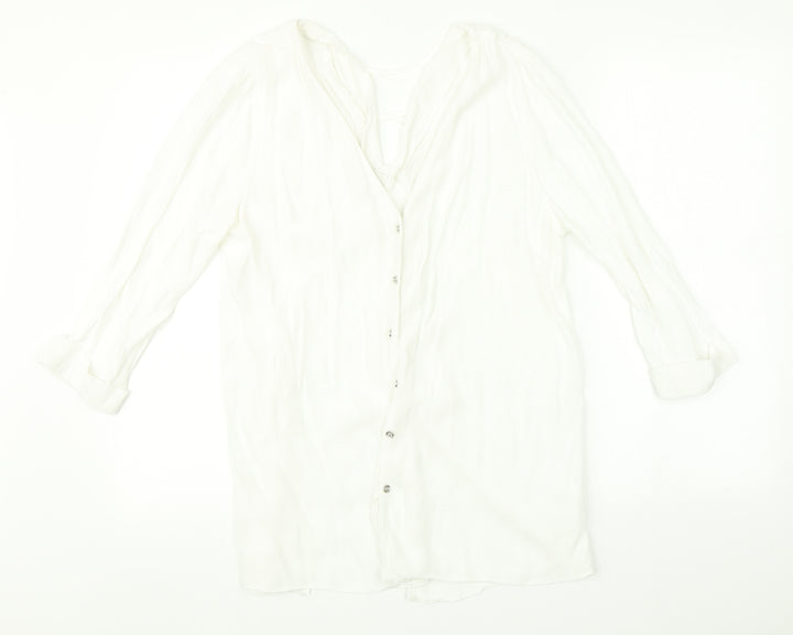 River Island Womens White    Button-Up Size 10