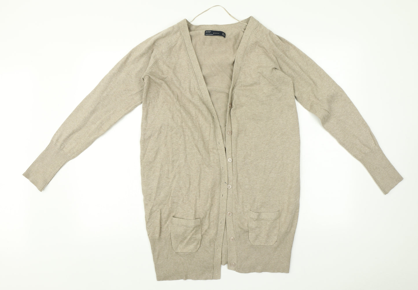 Zara Womens Beige   Cardigan Jumper Size L