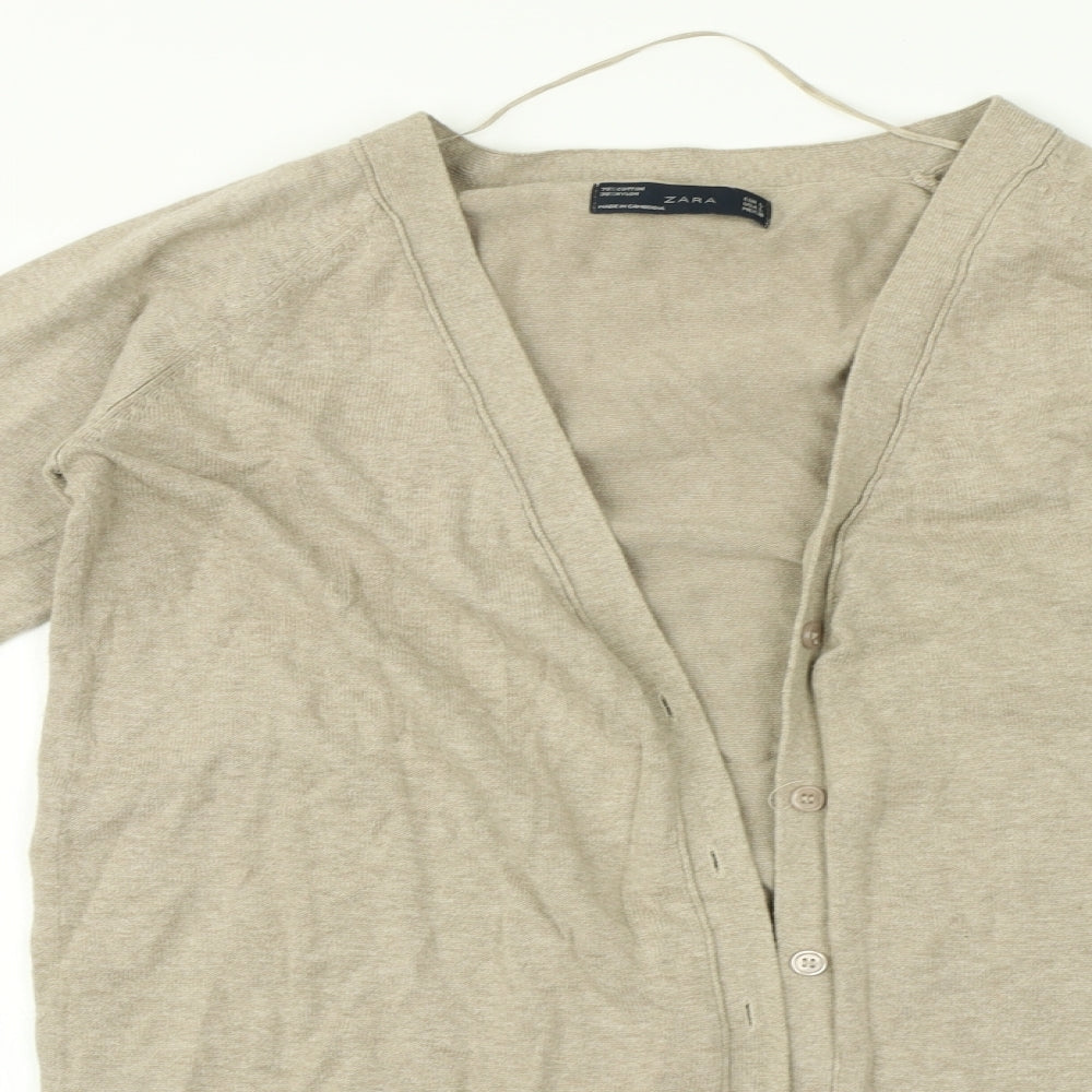 Zara Womens Beige   Cardigan Jumper Size L
