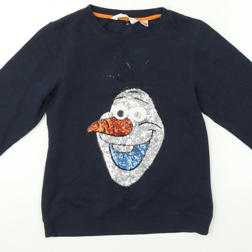 H&M Girls Blue   Pullover Sweatshirt Size 9-10 Years  - Olaf