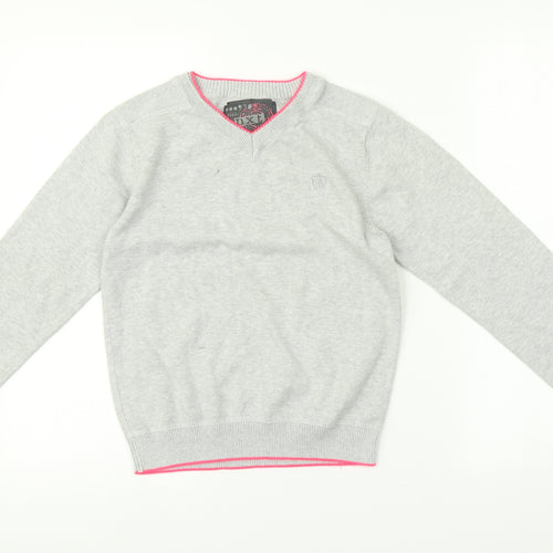 NEXT Girls Grey Striped   Jumper Size 9 Years