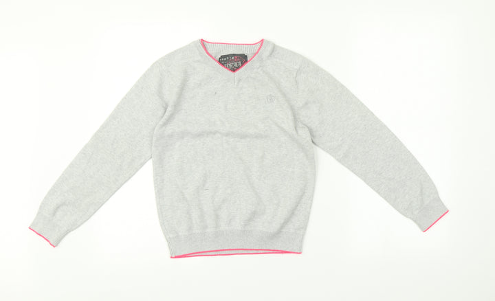 NEXT Girls Grey Striped   Jumper Size 9 Years