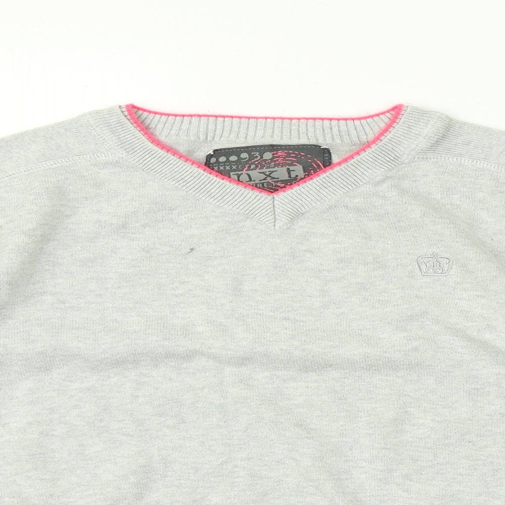 NEXT Girls Grey Striped   Jumper Size 9 Years