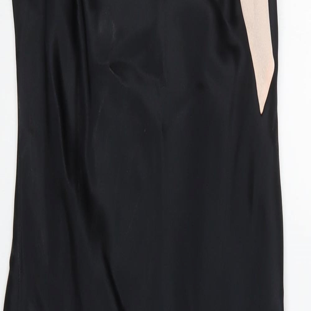 Oasis Womens Black   Slip Dress  Size 10  - Pink