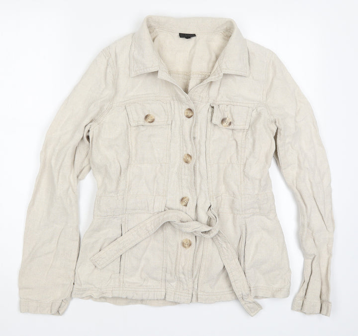 HIJKL Womens Beige Jacket Size 12