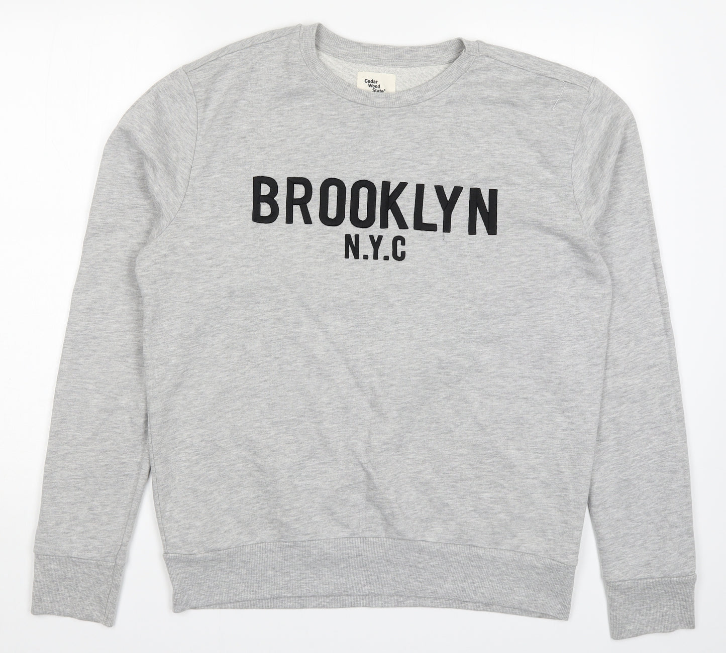 CEDAR Mens Grey   Pullover Sweatshirt Size L  - Brooklyn NYC