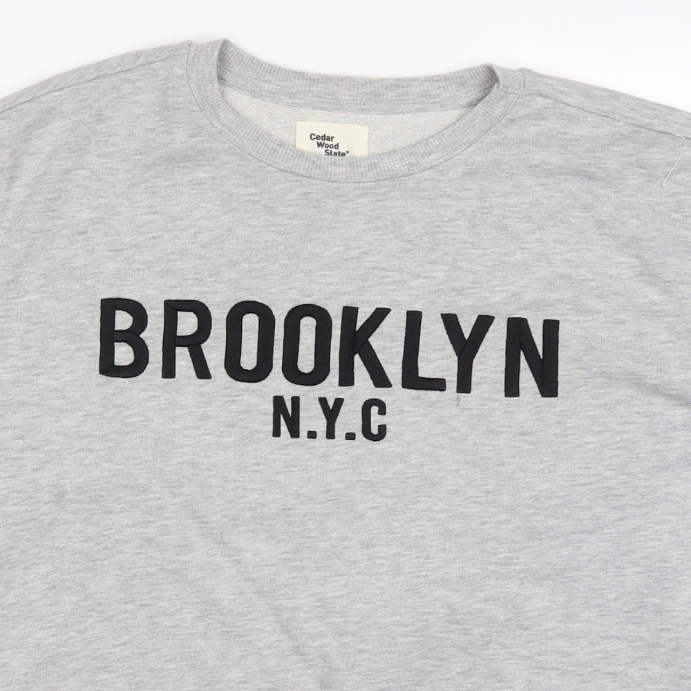 CEDAR Mens Grey   Pullover Sweatshirt Size L  - Brooklyn NYC