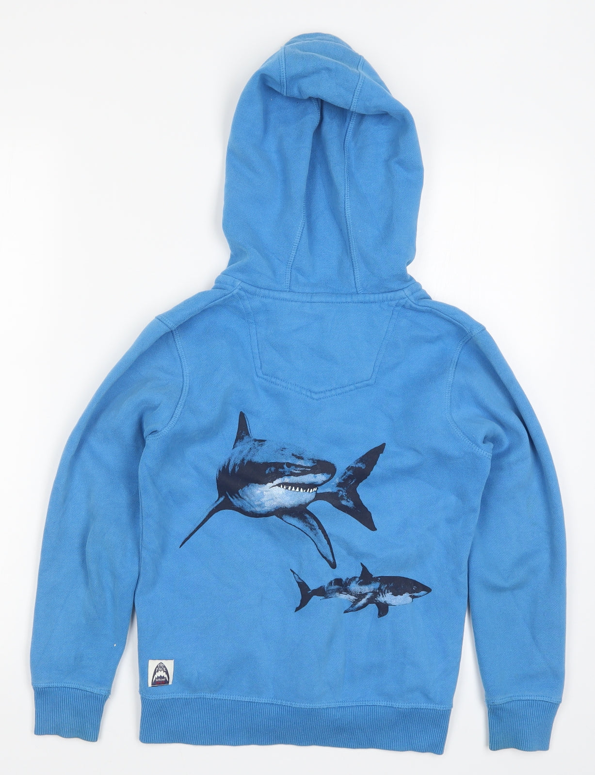 Fat Face Boys Blue   Full Zip Hoodie Size 8-9 Years  - Sharks