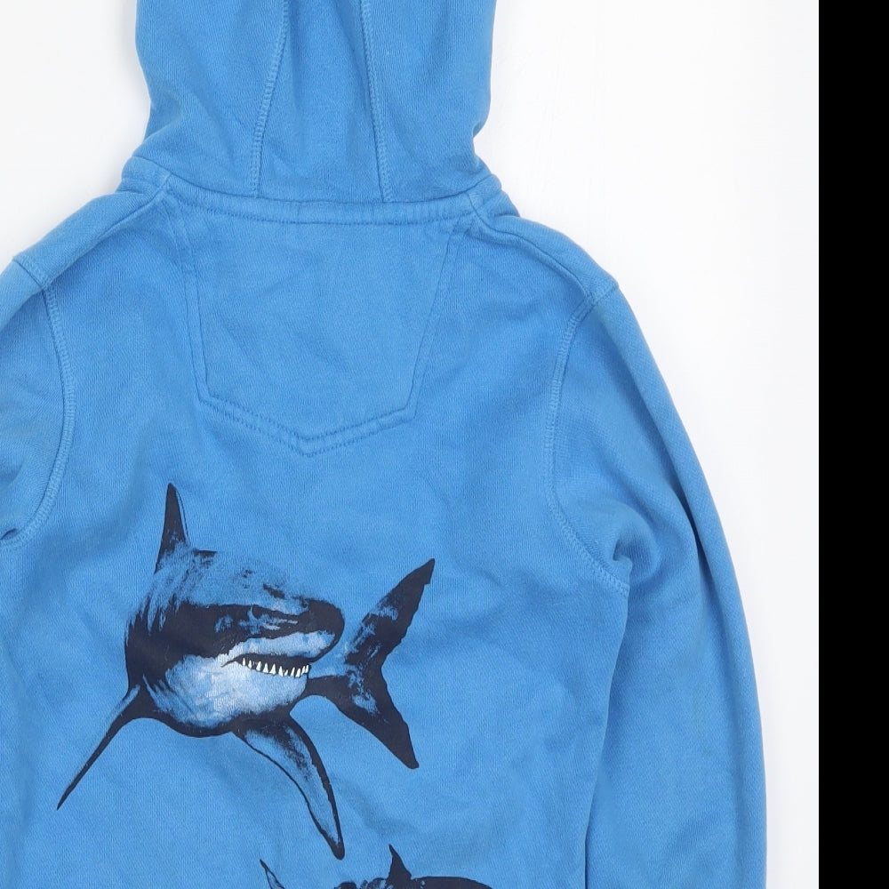 Fat Face Boys Blue   Full Zip Hoodie Size 8-9 Years  - Sharks