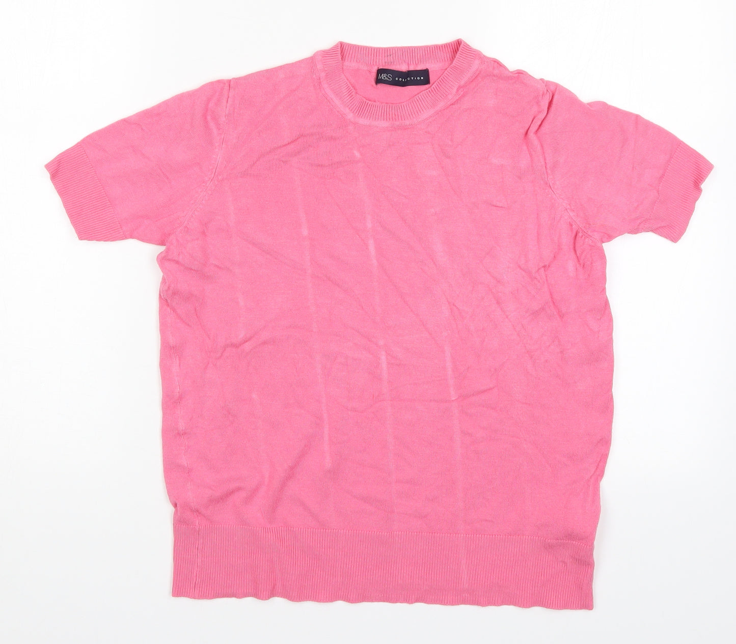 Marks Womens Pink   Basic T-Shirt Size 8