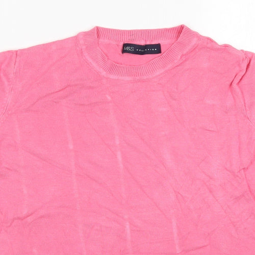 Marks Womens Pink   Basic T-Shirt Size 8