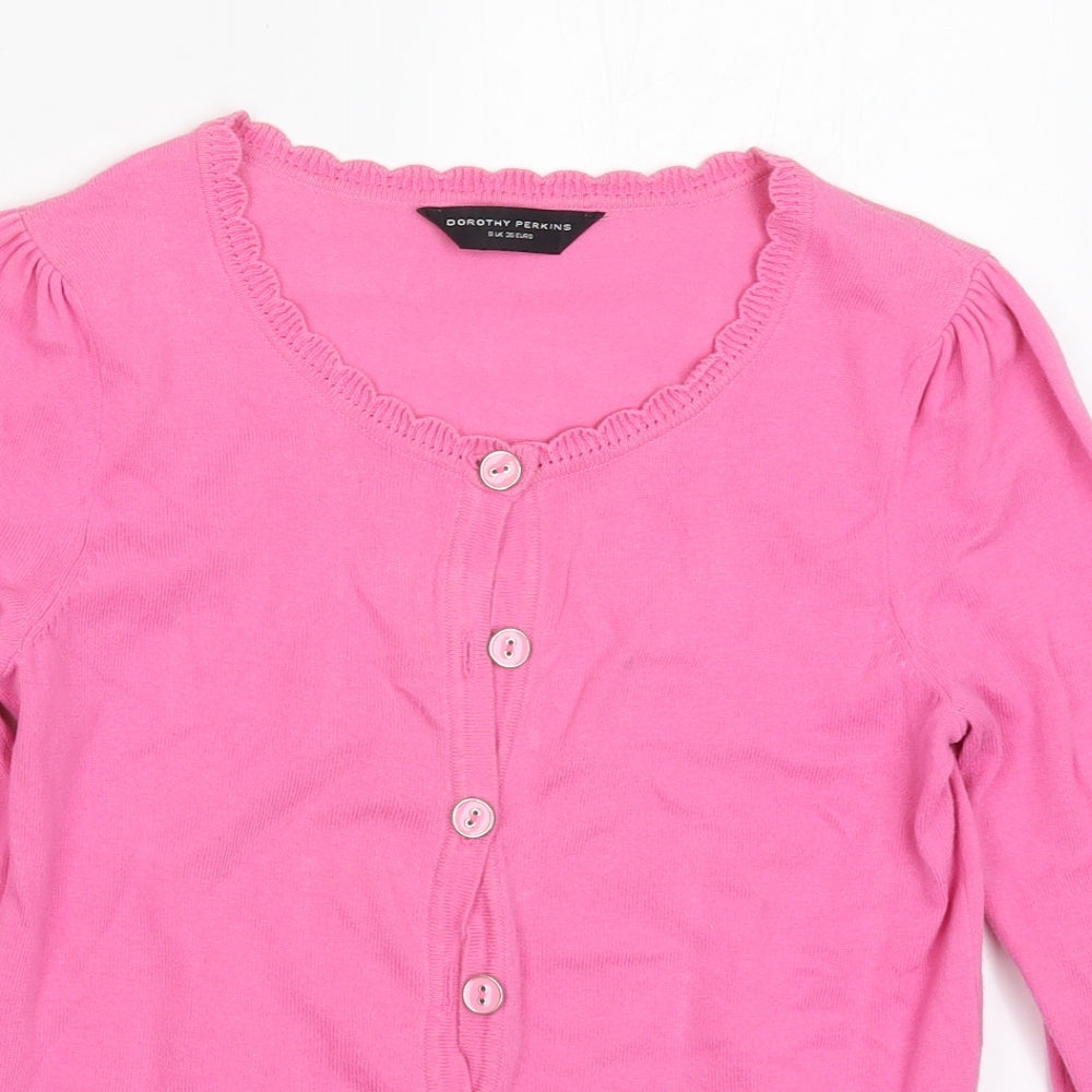 Dorothy Perkins Womens Pink  Knit Cardigan Jumper Size 8