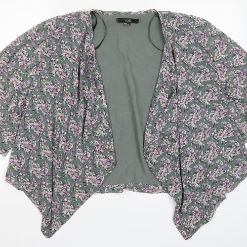 XXI Womens Green Floral Rayon Jacket  Size M