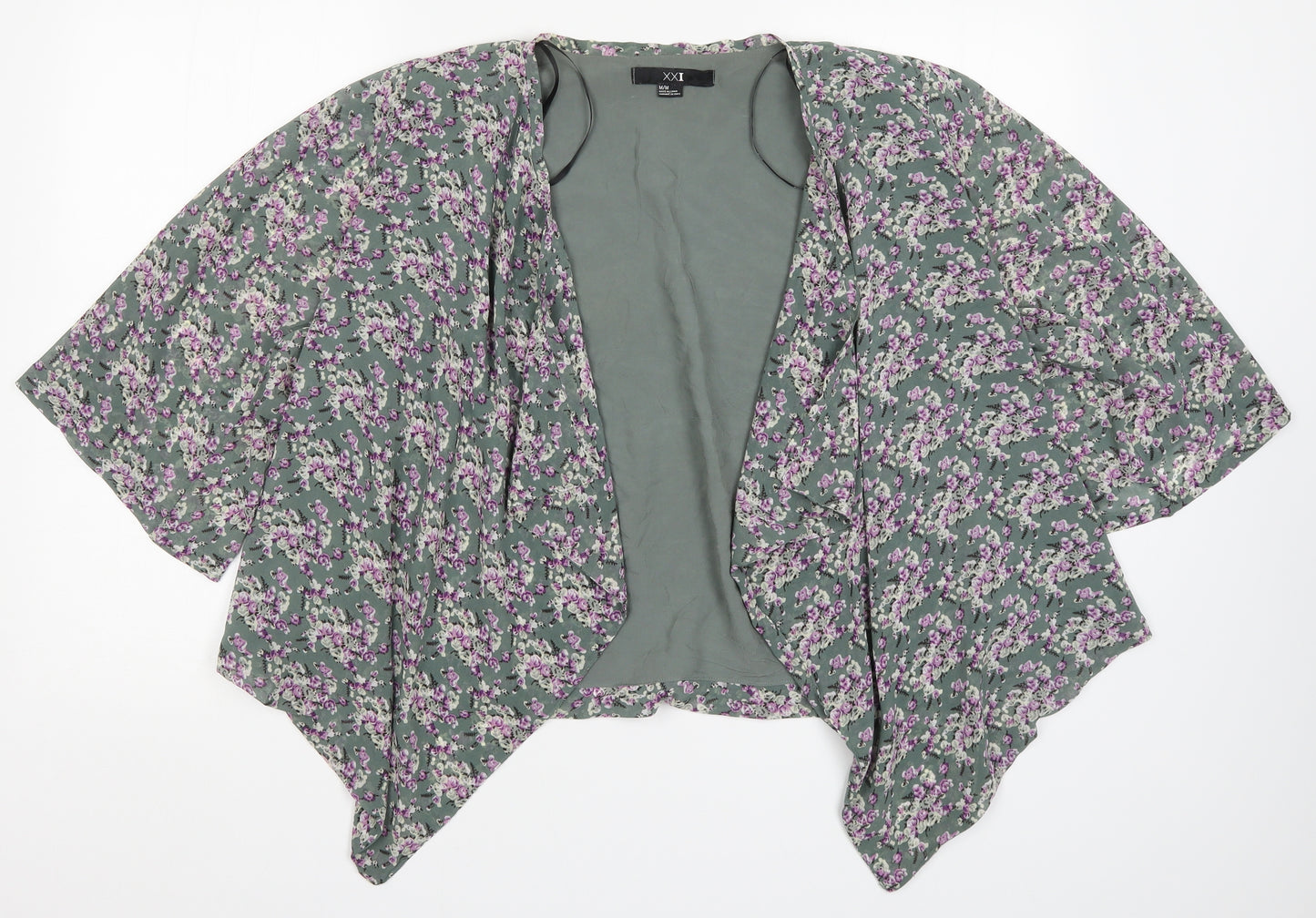 XXI Womens Green Floral Rayon Jacket  Size M