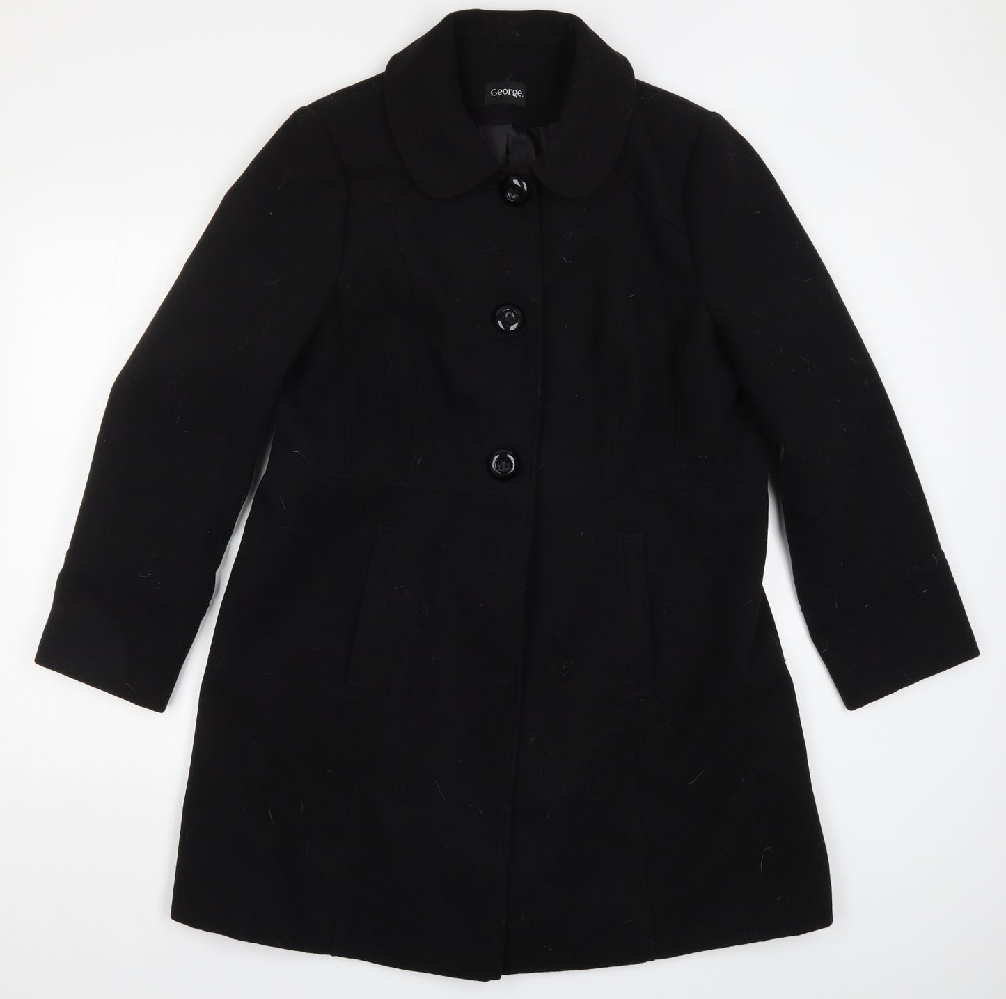 George Womens Black   Pea Coat Coat Size 20