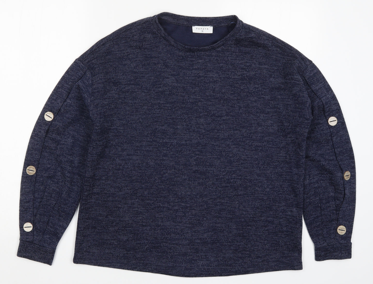 Papaya Womens Blue   Pullover Sweatshirt Size 12