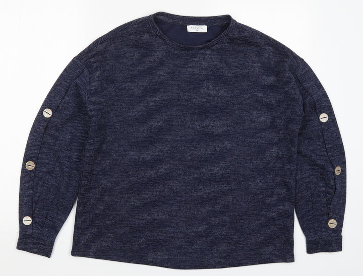 Papaya Womens Blue Pullover Sweatshirt Size 12