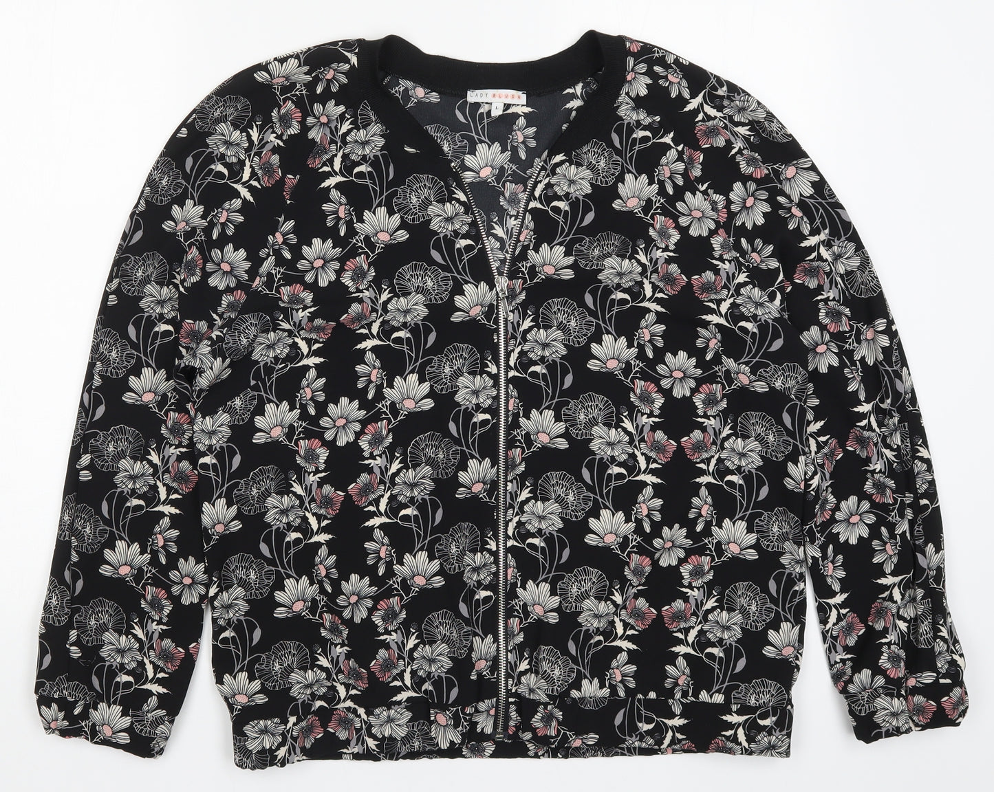 Lady Blush Womens Black Floral  Jacket  Size L