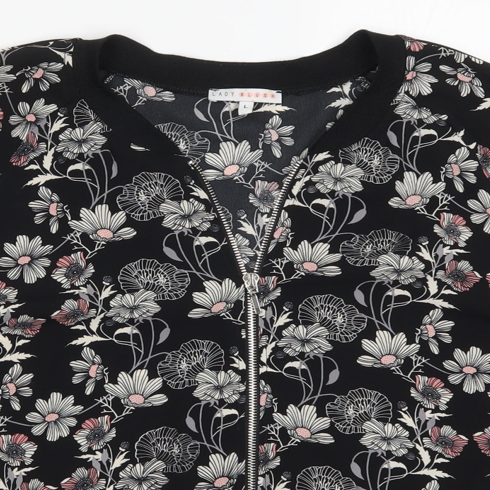 Lady Blush Womens Black Floral  Jacket  Size L