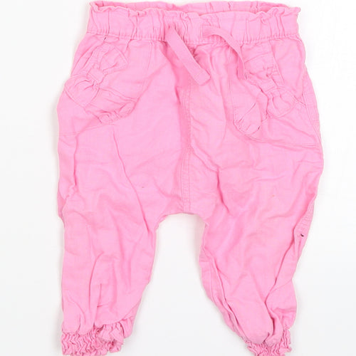 NEXT Girls Pink   Capri Trousers Size 6-9 Months