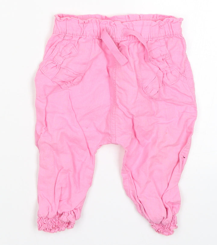 NEXT Girls Pink   Capri Trousers Size 6-9 Months