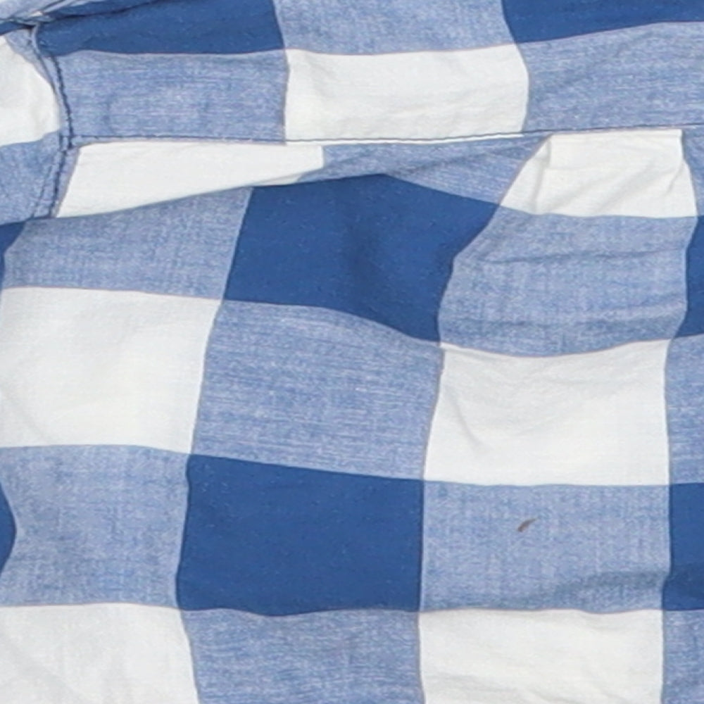 mamas & papas Boys Blue Check  Basic Button-Up Size Newborn
