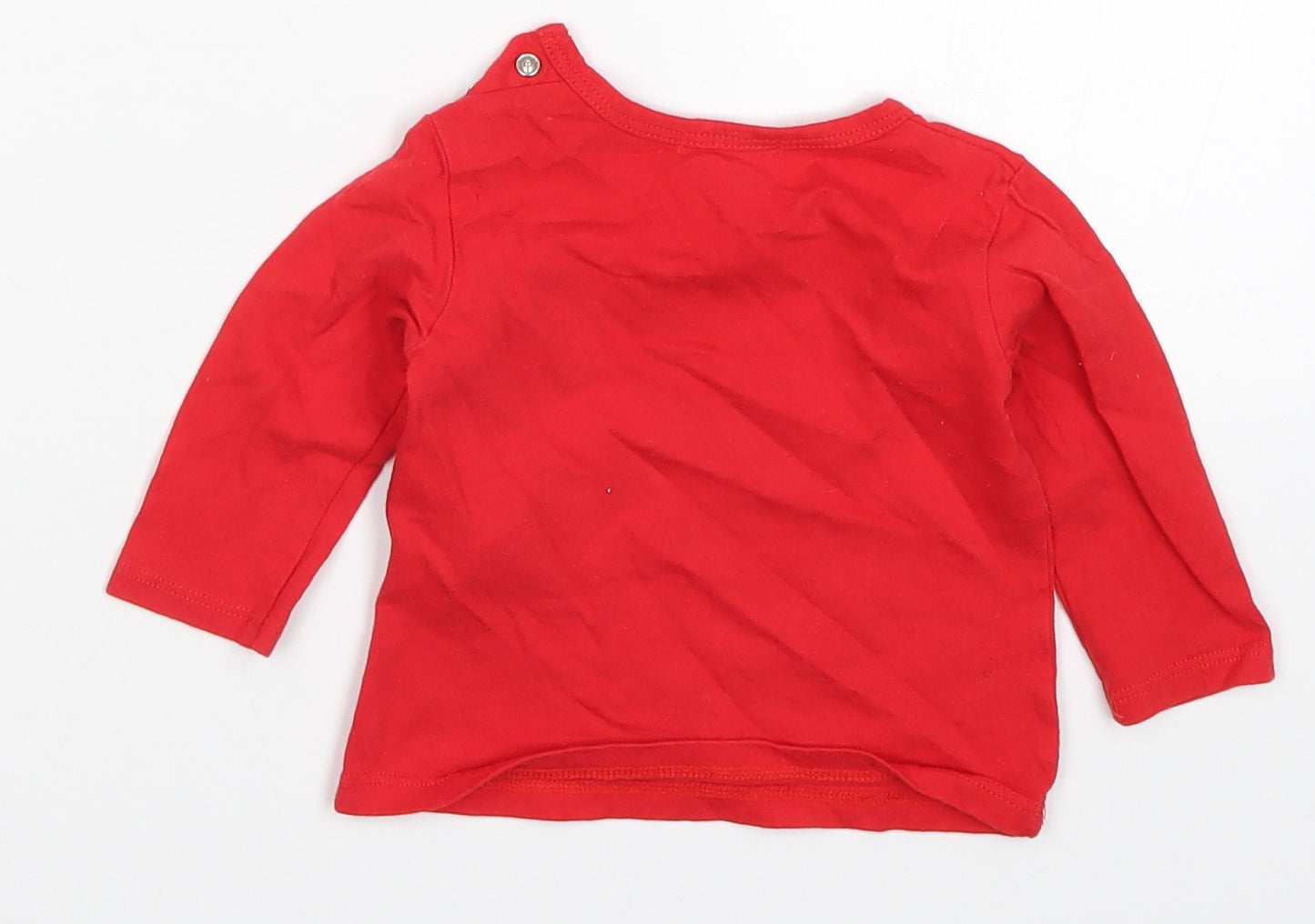 Petit Lem Boys Red   Basic T-Shirt Size 3-6 Months  - Penguin