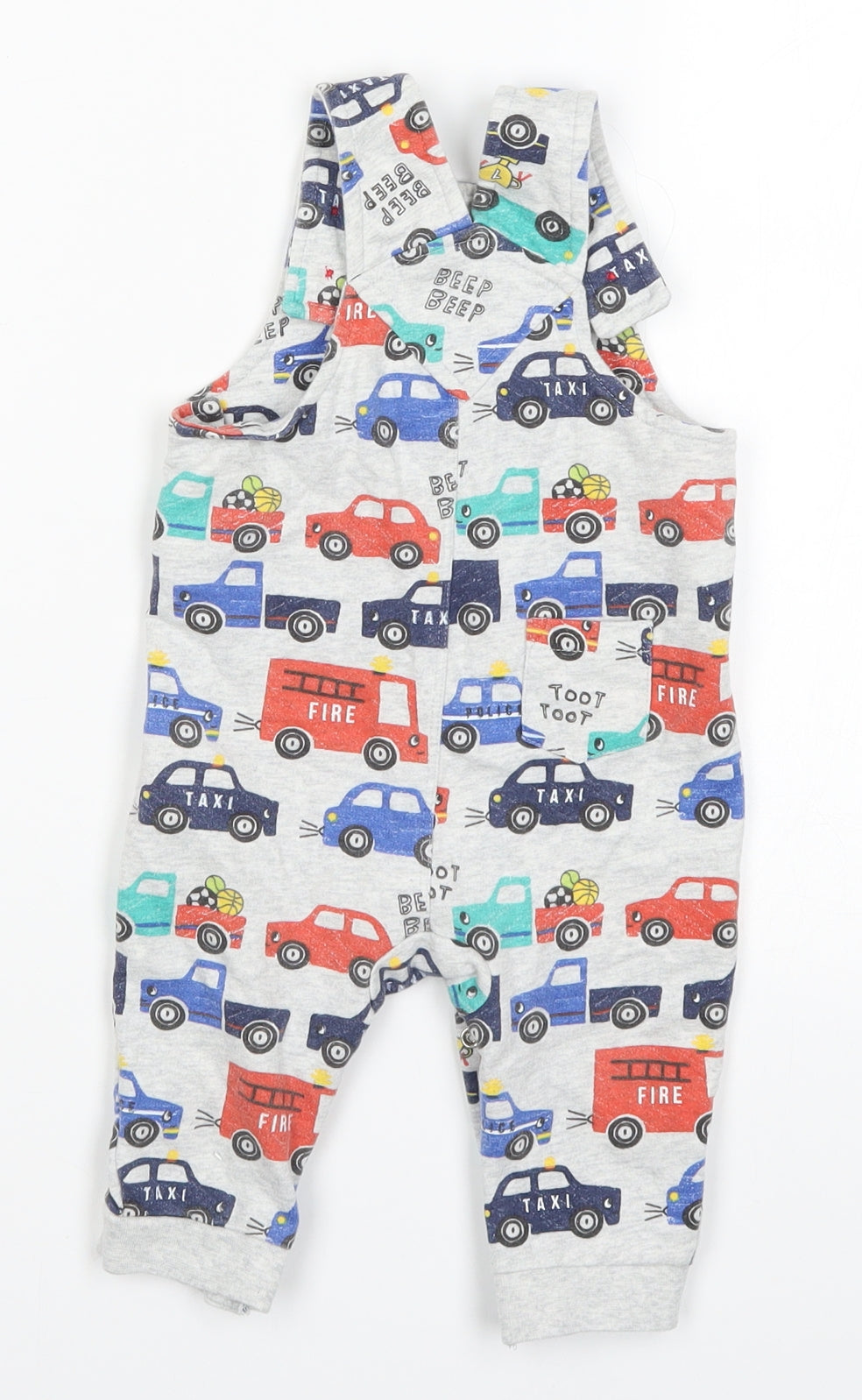 Blue Zoo Boys Grey Geometric  Romper One-Piece Size 6-9 Months  - Cars