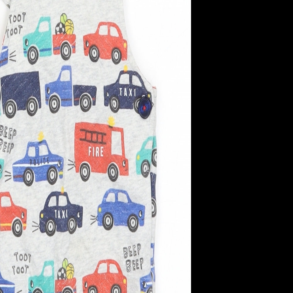 Blue Zoo Boys Grey Geometric  Romper One-Piece Size 6-9 Months  - Cars