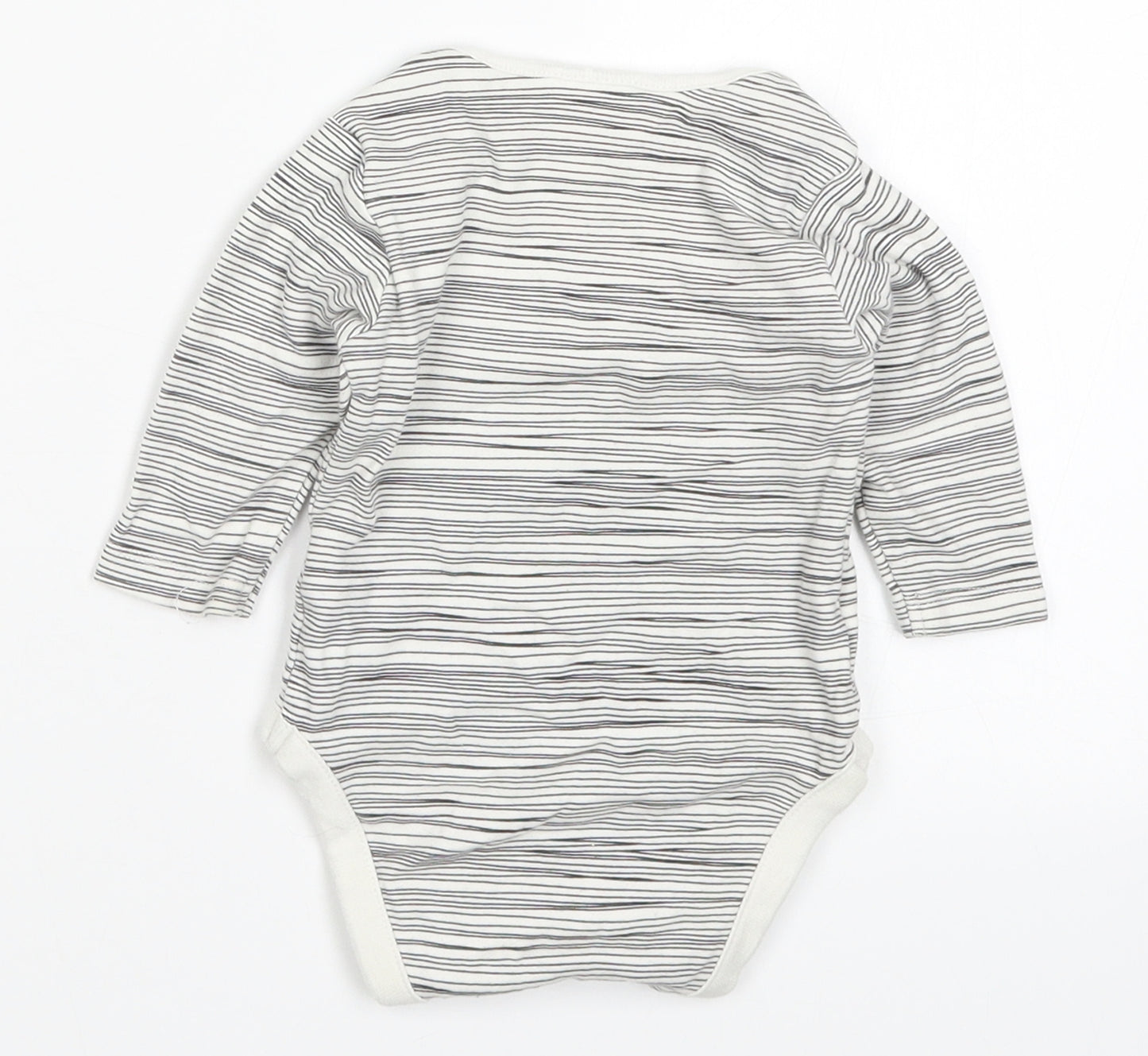NEXT Baby Grey Striped  Babygrow One-Piece Size 3-6 Months