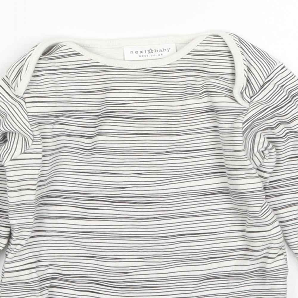 NEXT Baby Grey Striped  Babygrow One-Piece Size 3-6 Months