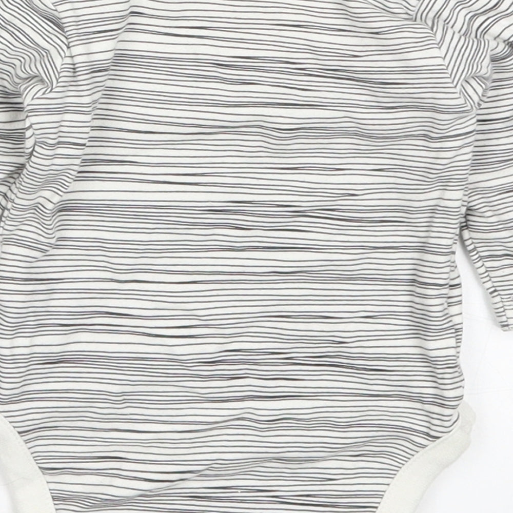 NEXT Baby Grey Striped  Babygrow One-Piece Size 3-6 Months