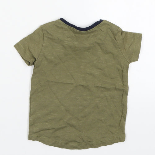 Mext Boys Green   Basic T-Shirt Size 3-6 Months  - The World is Calling Lets Go