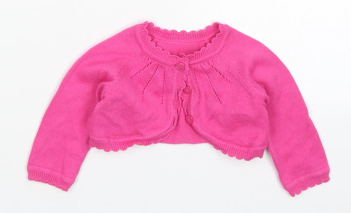 George Girls Pink  Knit Cardigan Jumper Size 0-3 Months