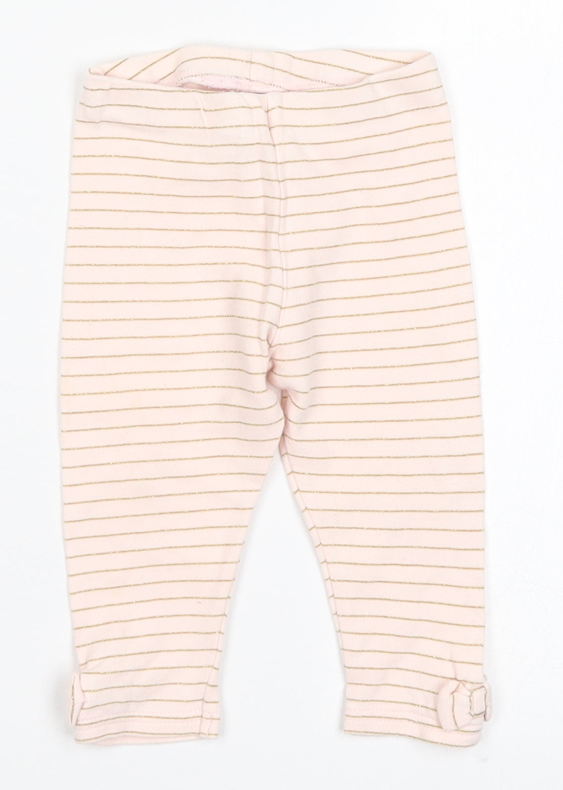 NEXT Girls Pink Striped  Capri Leggings Size 3-6 Months