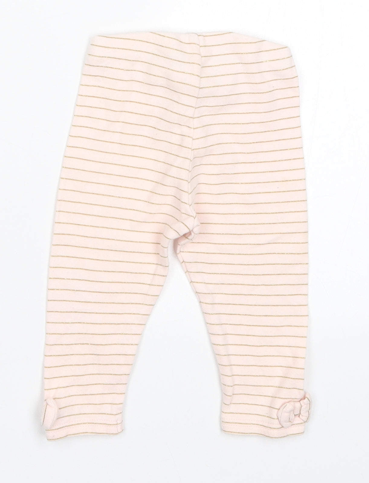 NEXT Girls Pink Striped  Capri Leggings Size 3-6 Months