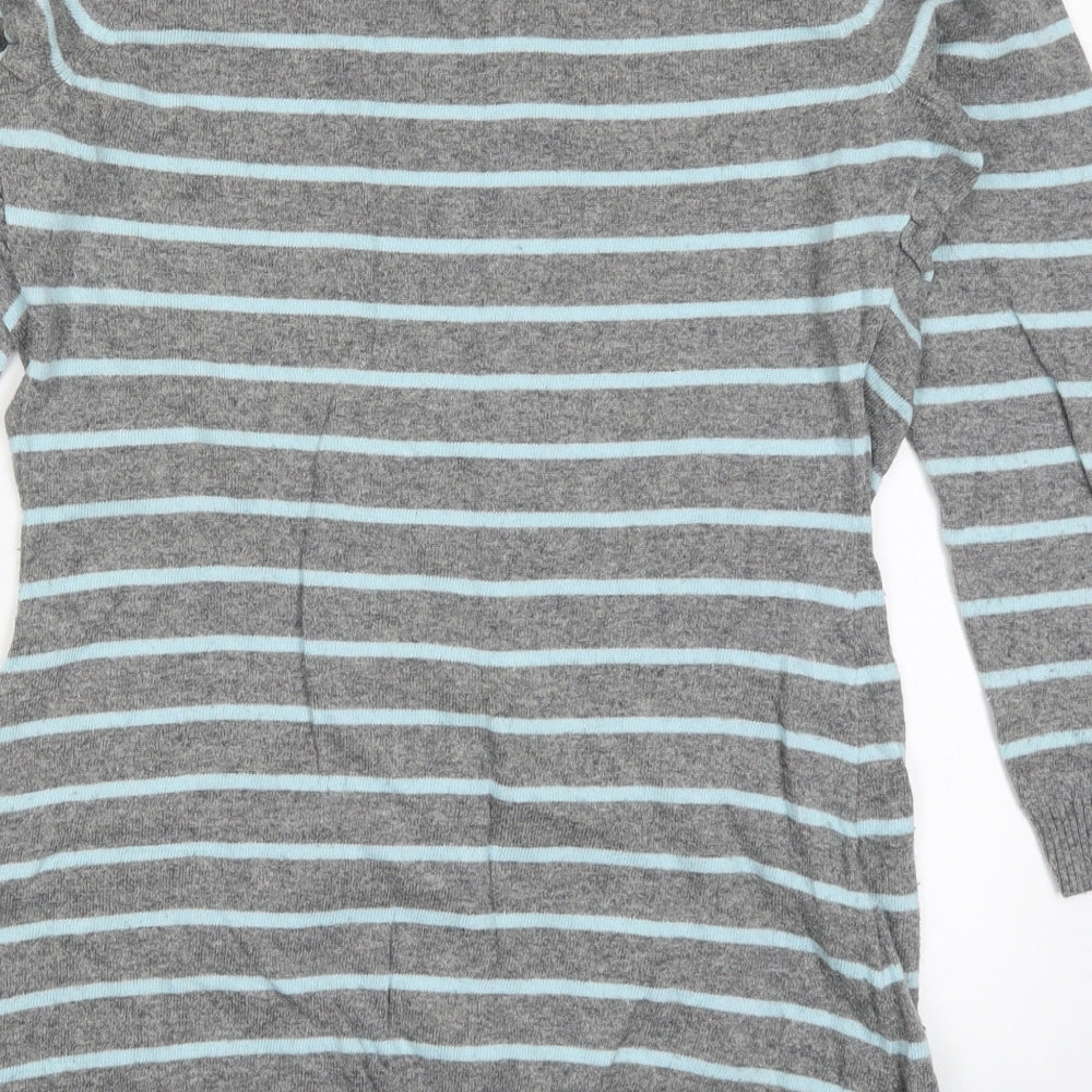 Pepperberry Womens Grey Striped Knit Pullover Jumper Size 14  - Blue