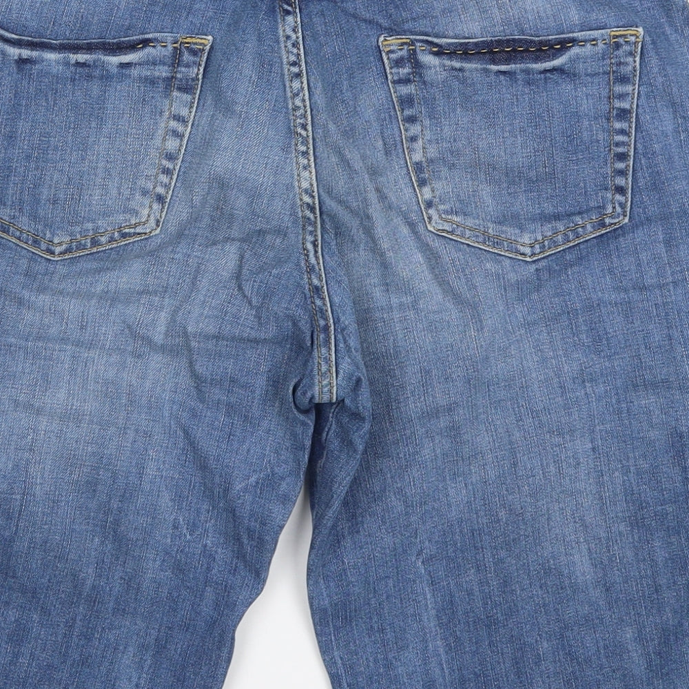 Marks Womens Blue  Damask Bermuda Shorts Size 12