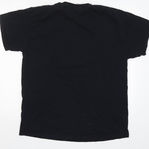 Gildan Mens Black    T-Shirt Size L  - Woodsboro Horror Film Club