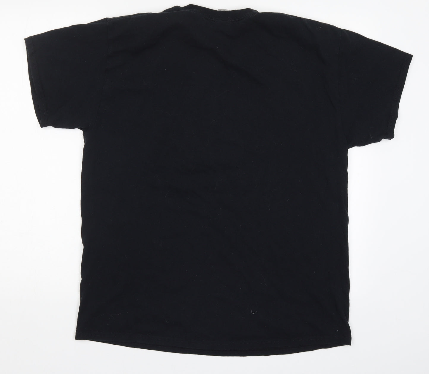 Gildan Mens Black    T-Shirt Size L  - Woodsboro Horror Film Club