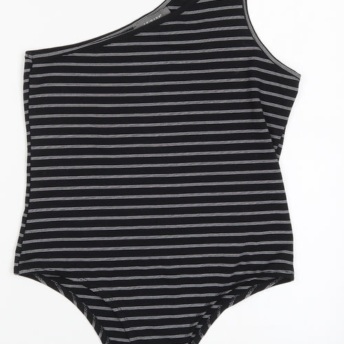 Primark Womens Black Striped  Bodysuit One-Piece Size 14