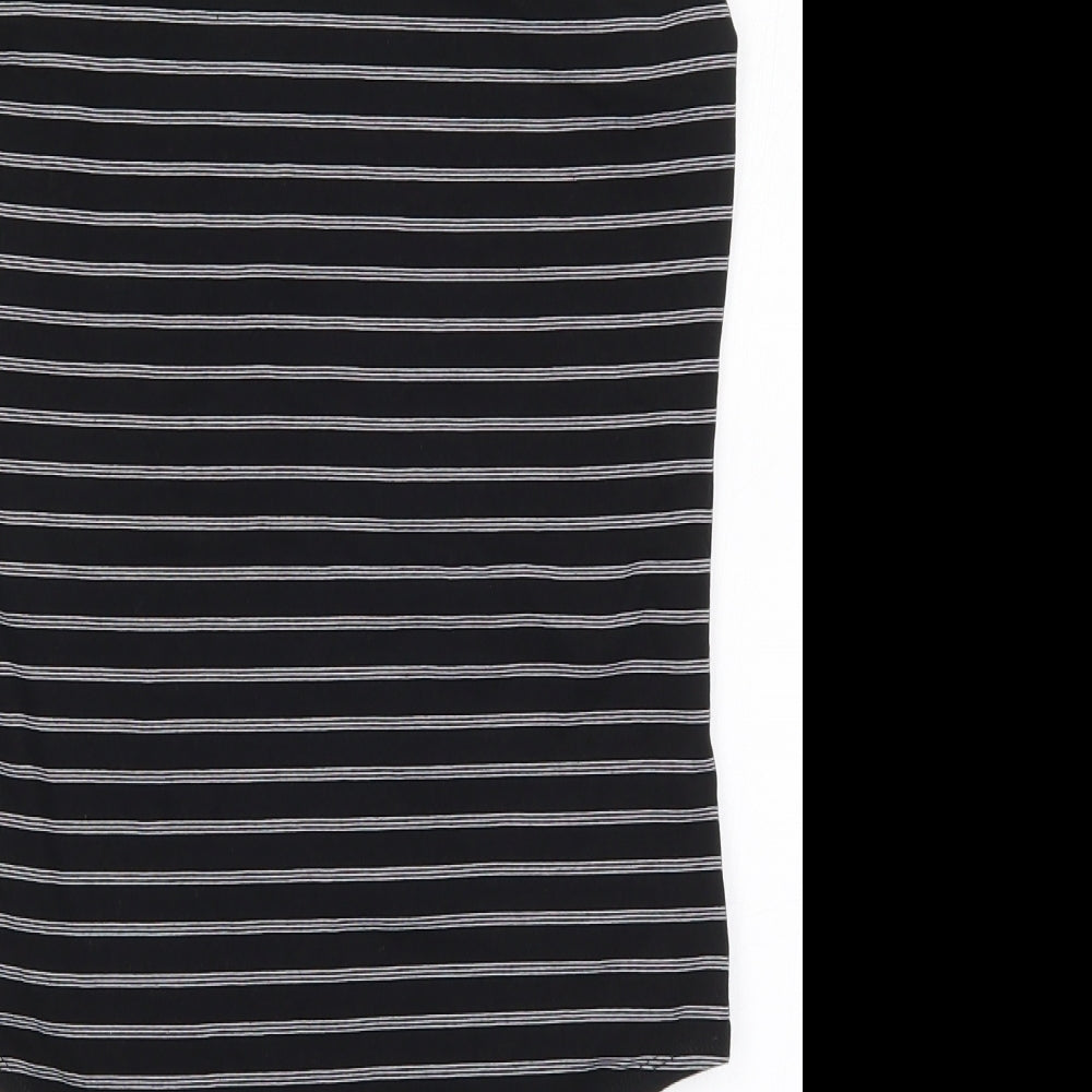 Primark Womens Black Striped  Bodysuit One-Piece Size 14