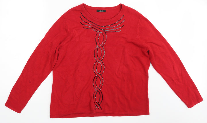 BM  Womens Red   Pullover Jumper Size L