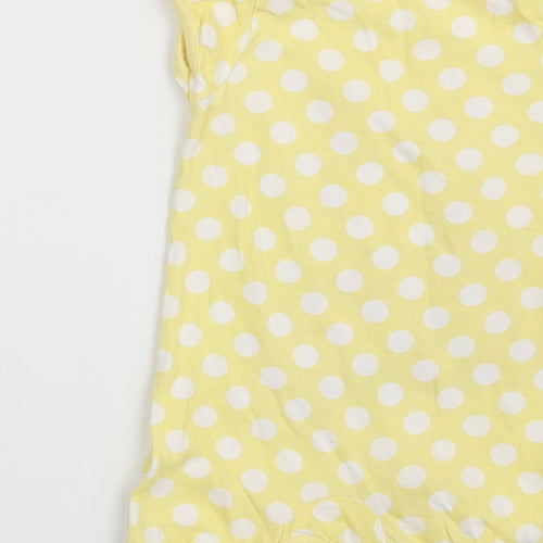 TU Girls Yellow Polka Dot  Pullover T-Shirt Size 3-6 Months  - Bee Happy