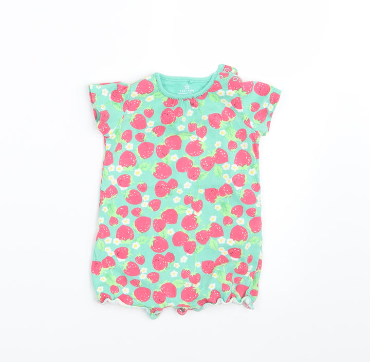 NEXT Girls Green Floral  Pullover T-Shirt Size 3-6 Months