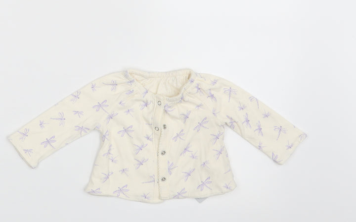 Gap Girls Ivory Animal Print  Cardigan Jumper Size 0-3 Months