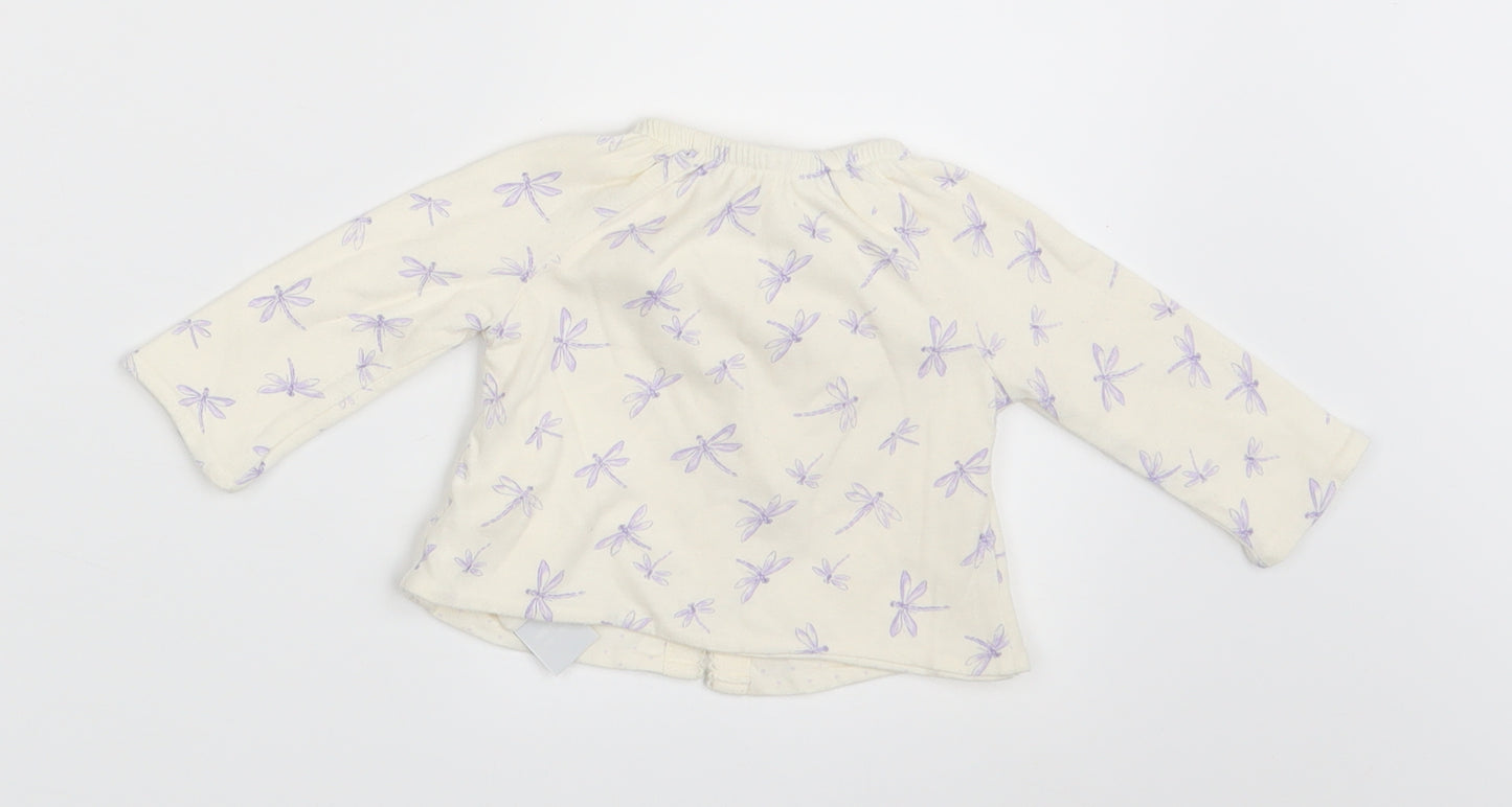 Gap Girls Ivory Animal Print  Cardigan Jumper Size 0-3 Months