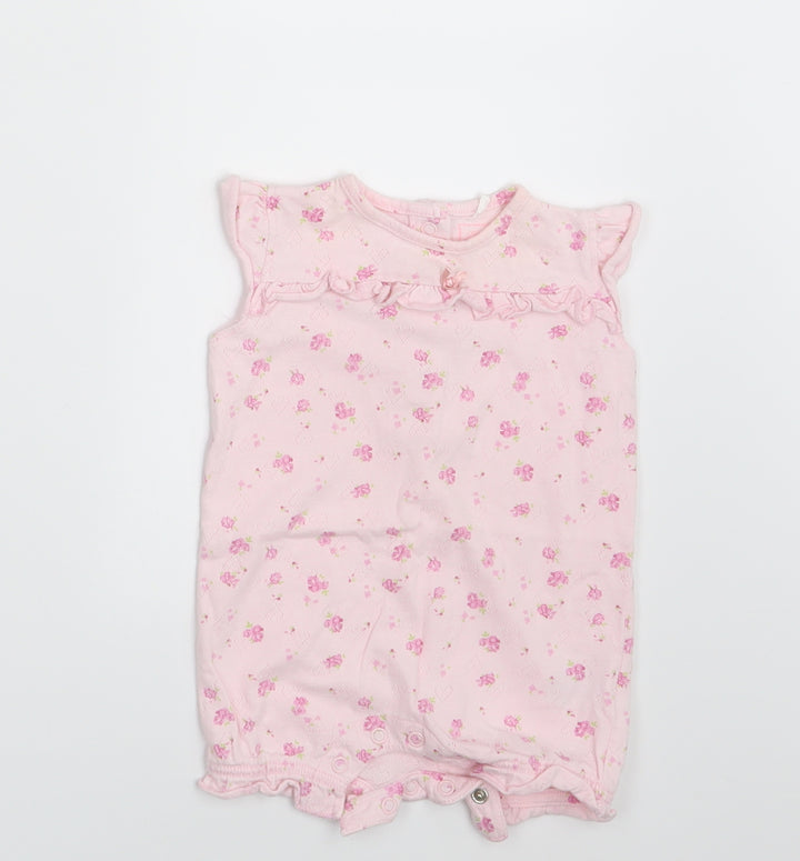 NEXT Girls Pink Floral Pullover T-Shirt Size 0-3 Months