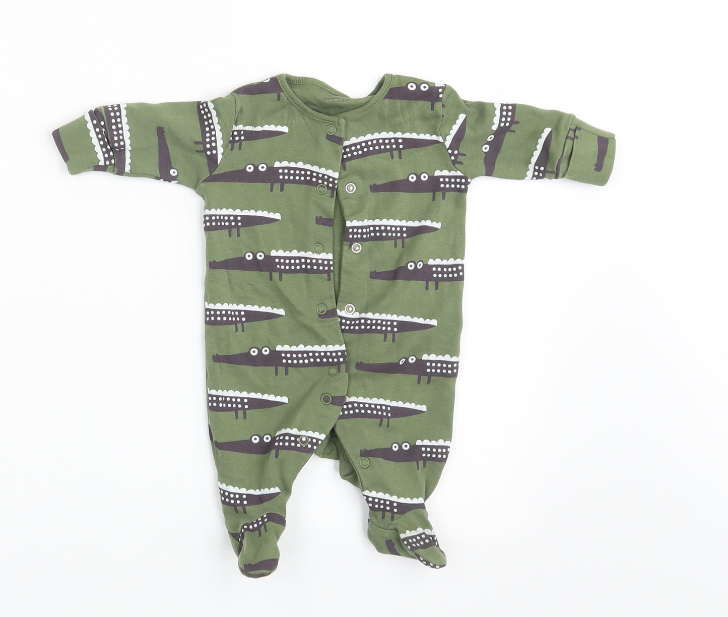 NEXT Baby Green Animal Print  Coverall One-Piece Size 0-3 Months  - Up to 1 month