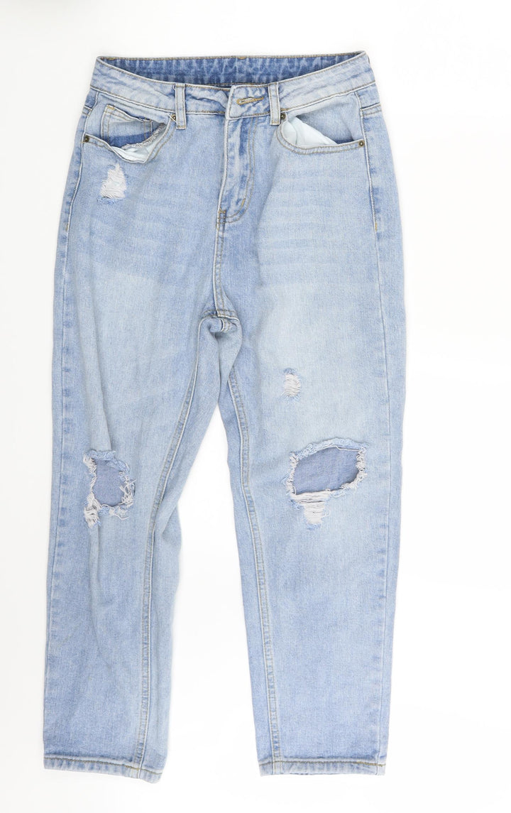 SheIn Womens Blue Denim Straight Jeans Size S L24 in